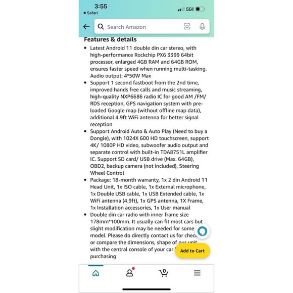 Vanku Android 11 7” Touch Screen Car Radio - Picture 5 of 7